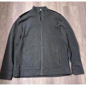 Calvin Klein Full Zip Up Sweater Gray Men's Size XL Soft Casual Business Modern